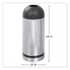 Waste Receptacle, 15 gal, Steel, Stainless Steel/Black, Ships in 1-3 Business Days2