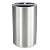 Triple Recycling Receptacle, 40 gal, Steel, Brushed Aluminum, Ships in 1-3 Business Days3