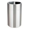 Triple Recycling Receptacle, 40 gal, Steel, Brushed Aluminum, Ships in 1-3 Business Days4