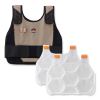Chill-Its 6215 Premium FR Phase Change Cooling Vest w/ Packs, Modacrylic Cotton, Large/XL, Khaki, Ships in 1-3 Business Days6
