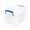 Super Stacker Lift-Off Lid Storage Tote, 7.25" x 10.88" x 6.38", Transparent/Blue2