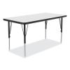 Markerboard Activity Tables, Rectangular, 48" x 24" x 19" to 29", White Top, Black Legs, 4/Pallet, Ships in 4-6 Business Days4