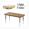 Adjustable Activity Table, Rectangular, 48" x 24" x 19" to 29", Med Oak Top, Black Legs, 4/Pallet, Ships in 4-6 Business Days3