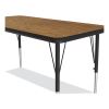 Adjustable Activity Table, Rectangular, 48" x 24" x 19" to 29", Med Oak Top, Black Legs, 4/Pallet, Ships in 4-6 Business Days5