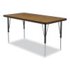 Adjustable Activity Table, Rectangular, 48" x 24" x 19" to 29", Med Oak Top, Black Legs, 4/Pallet, Ships in 4-6 Business Days12