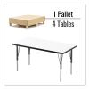 Markerboard Activity Tables, Rectangular, 60" x 24" x 19" to 29", White Top, Black Legs, 4/Pallet, Ships in 4-6 Business Days2