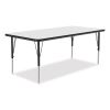 Markerboard Activity Tables, Rectangular, 60" x 30" x 19" to 29", White Top, Black Legs, 4/Pallet, Ships in 4-6 Business Days13