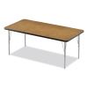 Adjustable Activity Table, Rectangular, 60" x 30" x 19" to 29", Med Oak Top, Black Legs, 4/Pallet, Ships in 4-6 Business Days10