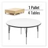 Dry Erase Markerboard Activity Tables, Round, 42" x 19" to 29", White Top, Black Legs, 4/Pallet, Ships in 4-6 Business Days4