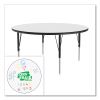 Dry Erase Markerboard Activity Tables, Round, 42" x 19" to 29", White Top, Black Legs, 4/Pallet, Ships in 4-6 Business Days10