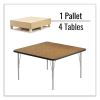 Adjustable Activity Tables, Square, 48" x 48" x 19" to 29", Medium Oak Top, Silver Legs, 4/Pallet, Ships in 4-6 Business Days2