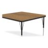 Adjustable Activity Tables, Square, 48" x 48" x 19" to 29", Medium Oak Top, Black Legs, 4/Pallet, Ships in 4-6 Business Days5