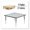 Adjustable Activity Tables, Square, 48" x 48" x 19" to 29", Gray Top, Black Legs, 4/Pallet, Ships in 4-6 Business Days7