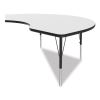 Markerboard Activity Table, Kidney Shape, 72" x 48" x 19" to 29", White Top, Black Legs, 4/Pallet, Ships in 4-6 Business Days4