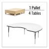 Markerboard Activity Table, Kidney Shape, 72" x 48" x 19" to 29", White Top, Black Legs, 4/Pallet, Ships in 4-6 Business Days7