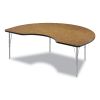 Adjustable Activity Table, Kidney Shape, 72" x 48" x 19" to 29", Med Oak Top, Gray Legs, 4/Pallet, Ships in 4-6 Business Days2