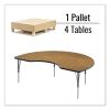 Adjustable Activity Tables, Kidney Shape, 72" x 48" x 19" to 29", Oak Top, Black Legs, 4/Pallet, Ships in 4-6 Business Days2