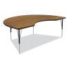 Adjustable Activity Tables, Kidney Shape, 72" x 48" x 19" to 29", Oak Top, Black Legs, 4/Pallet, Ships in 4-6 Business Days8