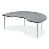 Adjustable Activity Tables, Kidney Shaped, 72" x 48" x 19" to 29", Gray Top, Gray Legs, 4/Pallet, Ships in 4-6 Business Days8