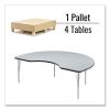 Adjustable Activity Tables, Kidney Shaped, 72" x 48" x 19" to 29", Gray Top, Gray Legs, 4/Pallet, Ships in 4-6 Business Days10