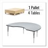 Adjustable Activity Tables, Kidney Shaped, 72" x 48" x 19" to 29", Gray Top, Black Legs, 4/Pallet, Ships in 4-6 Business Days2