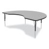 Adjustable Activity Tables, Kidney Shaped, 72" x 48" x 19" to 29", Gray Top, Black Legs, 4/Pallet, Ships in 4-6 Business Days4