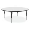 Markerboard Activity Tables, Round, 60" x 19" to 29", White Top, Black/Silver Legs, 4/Pallet, Ships in 4-6 Business Days3