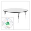 Markerboard Activity Tables, Round, 60" x 19" to 29", White Top, Black/Silver Legs, 4/Pallet, Ships in 4-6 Business Days7