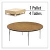 Height Adjustable Activity Tables, Round, 60" x 19" to 29", Medium Oak Top, Gray Legs, 4/Pallet, Ships in 4-6 Business Days8