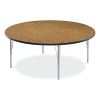 Height Adjustable Activity Tables, Round, 60" x 19" to 29", Medium Oak Top, Gray Legs, 4/Pallet, Ships in 4-6 Business Days9