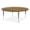 Height Adjustable Activity Tables, Round, 60" x 19" to 29", Medium Oak Top, Black Legs, 4/Pallet, Ships in 4-6 Business Days13