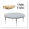 Height Adjustable Activity Table, Round, 60" x 19" to 29", Gray Granite Top, Black Legs, 4/Pallet, Ships in 4-6 Business Days2