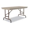 Adjustable Folding Table, Rectangular, 48" x 24" x 22" to 32", Mocha Top, Brown Legs, /Pallet, Ships in 4-6 Business Days2