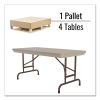 Adjustable Folding Table, Rectangular, 48" x 24" x 22" to 32", Mocha Top, Brown Legs, /Pallet, Ships in 4-6 Business Days4