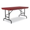 Adjustable Folding Table, Rectangular, 48" x 24" x 22" to 32", Red Top, Black Legs, 4/Pallet, Ships in 4-6 Business Days3