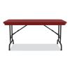 Adjustable Folding Table, Rectangular, 48" x 24" x 22" to 32", Red Top, Black Legs, 4/Pallet, Ships in 4-6 Business Days12