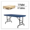 Adjustable Folding Table, Rectangular, 48" x 24" x 22" to 32", Blue Top, Black Legs, 4/Pallet, Ships in 4-6 Business Days8