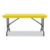 Adjustable Folding Table, Rectangular, 48" x 24" x 22" to 32", Yellow Top, Black Legs, 4/Pallet, Ships in 4-6 Business Days6