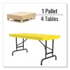 Adjustable Folding Table, Rectangular, 48" x 24" x 22" to 32", Yellow Top, Black Legs, 4/Pallet, Ships in 4-6 Business Days10