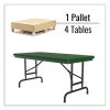 Adjustable Folding Table, Rectangular, 48" x 24" x 22" to 32", Green Top, Black Legs, 4/Pallet, Ships in 4-6 Business Days3