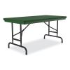 Adjustable Folding Table, Rectangular, 48" x 24" x 22" to 32", Green Top, Black Legs, 4/Pallet, Ships in 4-6 Business Days12