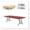 Adjustable Folding Tables, Rectangular, 60" x 30" x 22" to 32", Red Top, Black Legs, 4/Pallet, Ships in 4-6 Business Days13