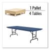 Adjustable Folding Tables, Rectangular, 60" x 30" x 22" to 32", Blue Top, Black Legs, 4/Pallet, Ships in 4-6 Business Days12