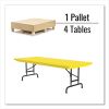 Adjustable Folding Tables, Rectangular, 60" x 30" x 22" to 32", Yellow Top, Black Legs, 4/Pallet, Ships in 4-6 Business Days7