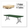 Adjustable Folding Tables, Rectangular, 60" x 30" x 22" to 32", Green Top, Black Legs, 4/Pallet, Ships in 4-6 Business Days2