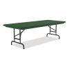 Adjustable Folding Tables, Rectangular, 60" x 30" x 22" to 32", Green Top, Black Legs, 4/Pallet, Ships in 4-6 Business Days3