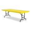 Adjustable Folding Tables, Rectangular, 72" x 30" x 22" to 32", Yellow Top, Black Legs, 4/Pallet, Ships in 4-6 Business Days5