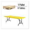 Adjustable Folding Tables, Rectangular, 72" x 30" x 22" to 32", Yellow Top, Black Legs, 4/Pallet, Ships in 4-6 Business Days6