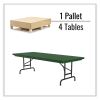 Adjustable Folding Tables, Rectangular, 72" x 30" x 22" to 32", Green Top, Black Base, 4/Pallet, Ships in 4-6 Business Days8