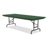 Adjustable Folding Tables, Rectangular, 72" x 30" x 22" to 32", Green Top, Black Base, 4/Pallet, Ships in 4-6 Business Days12